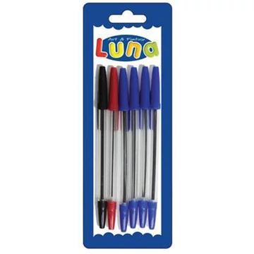Luna: Golyóstoll szett 4db kék, 1db piros, 1db fekete