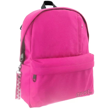 Must: Pink négy rekeszes lekerekített iskolatáska, hátizsák 32x17x42cm