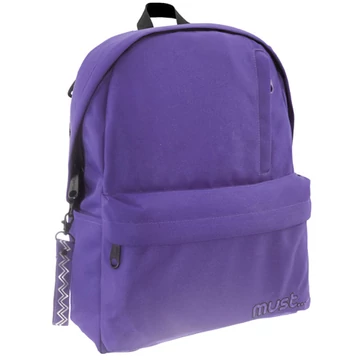 Must: Lila négy rekeszes lekerekített iskolatáska, hátizsák 32x17x42cm