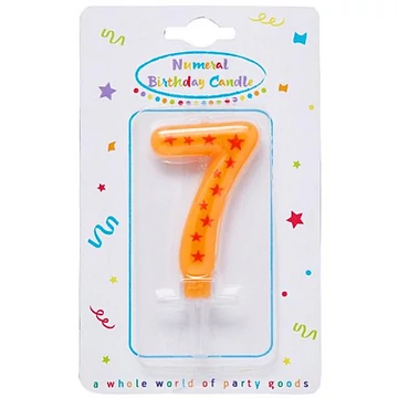 Csillagos számgyertya 7-es