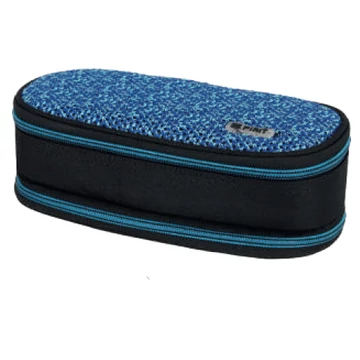 Spirit: My Bag kék és fekete két rekeszes ovális tolltartó