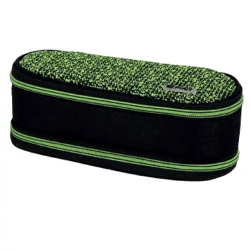 Spirit: My Bag fekete és zöld két rekeszes ovális tolltartó