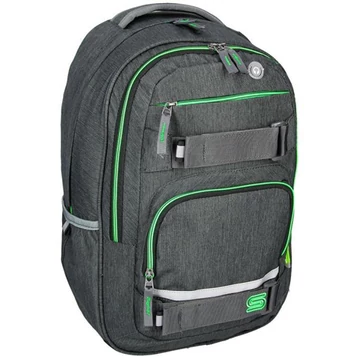 Spirit: Campus szürke és zöld lekerekített iskolatáska, hátizsák