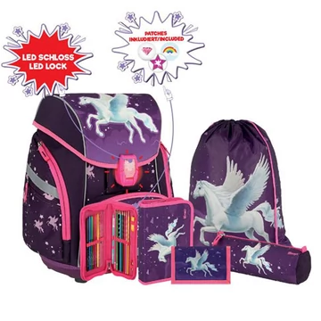 Spirit: Pegazus lila 5db-os iskolatáska szett kiegészítőkkel LED fénnyel