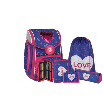 Spirit: Heart love 5db-os iskolatáska szett kiegészítőkkel LED fénnyel