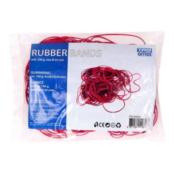 Spirit: Piros 64mm-es irodai vagy háztartási gumigyűrű 100g