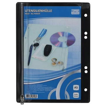 Spirit: Fekete színű lefűzhető cipzáras tasak A/5-ös méretben 1db