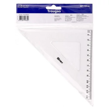 Spirit: Háromszög alakú műanyag vonalzó 45 fokos 13cm-es