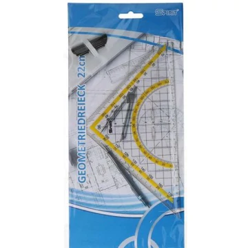 Spirit: Háromszög alakú áttetsző vonalzó szögmérővel 22cm-es