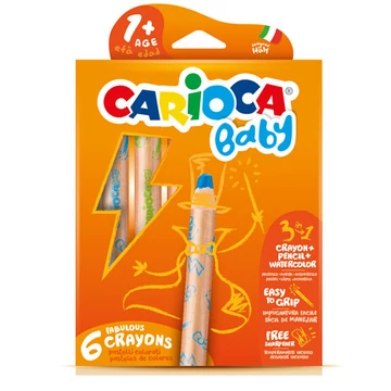 Carioca: 3 az 1-ben bébi zsírkréta 6db-os készlet