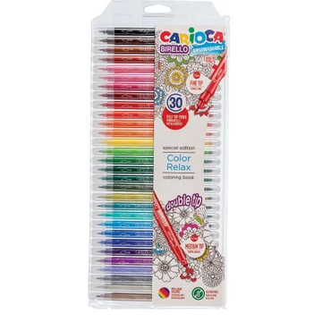 Birello Color Relax kétvégű lemosható filctoll készlet 30db-os - Carioca