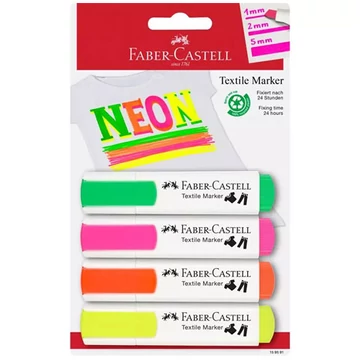 Faber-Castell: Neon színű textilfilc szett 4db-os