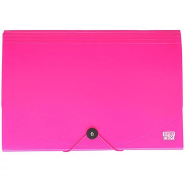 Spirit: Irattartó mappa A4 12 rekeszes neon rózsaszín