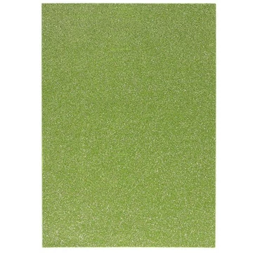 Spirit: Öntapadós csillámos dekorációs habszivacs lap világoszöld színben A/4 1db