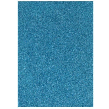 Spirit: Öntapadós csillámos dekorációs habszivacs lap világoskék színben A/4 1db