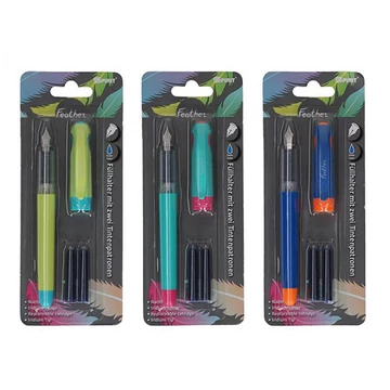 Spirit: Feather töltőtoll kék tintával, 2db patronnal többféle színben 1db