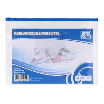 Spirit: Átlátszó cipzáras iratrendező tasak A5-ös