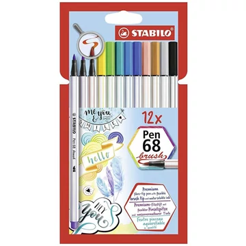 Stabilo: Pen 68 brush ecsetfilc készlet 12db-os