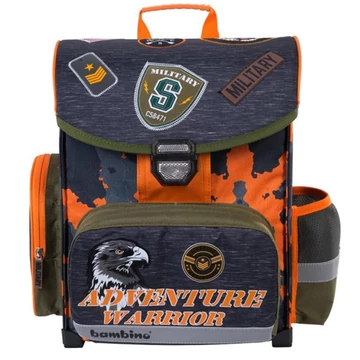 Bambino: Military ergonomikus iskolatáska, hátizsák 36x27x14cm