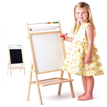 Fa állványos mágneses rajztábla papírtekerccsel - Woodyland
