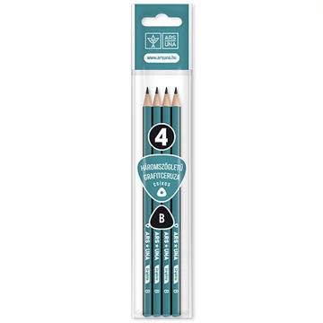 Ars Una: Háromszögletű csíkos B grafitceruza csomag 4db-os