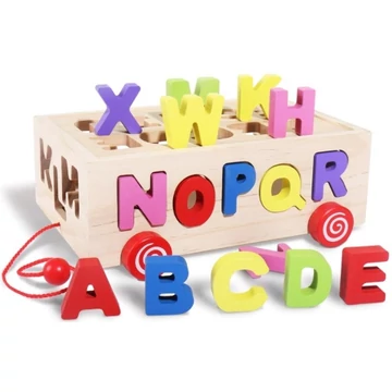 Fa betűs formaillesztő húzható kocsi