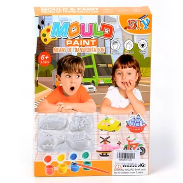 Járművek festhető gipsz szett ecsettel