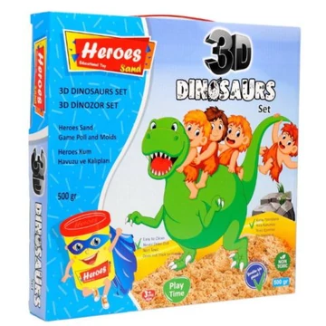 Kinetic Sand: Heros dinoszauruszos homokgyurma szett kiegészítőkkel 500g-os