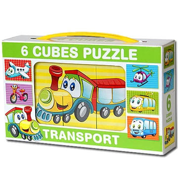 Mini mesekocka vidám járgányokkal 6db-os - D-toys