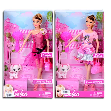 Sofia divatbaba kutyusával 2 változatban