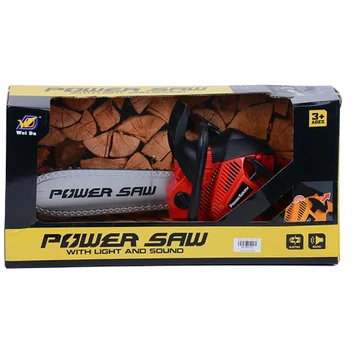 Elektromos láncfűrész fénnyel és hanggal piros színben