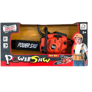 Power Saw elektronikus láncfűrész fénnyel és hanggal narancssárga színben