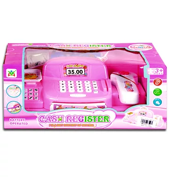 Elektronikus pink pénztárgép fénnyel és hanggal