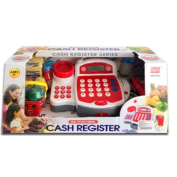 Elektronikus piros-fehér multifunkciós pénztárgép kiegészítőkkel