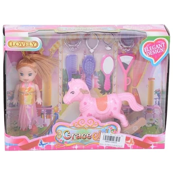 Katie: Grace baba hintalóval és fodrász készlettel 10cm