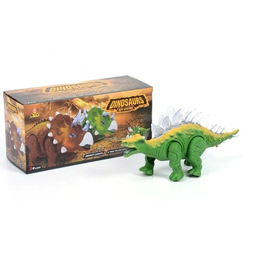 Sztegoszaurusz zöld színű dinoszaurusz figura fény effektekkel
