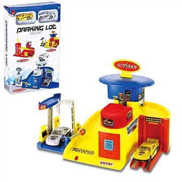 Autószerelő állomás versenyautókkal