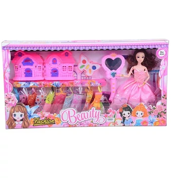 Öltöztethető Sandra baba sminkkel és divatos kiegészítőkkel 28cm