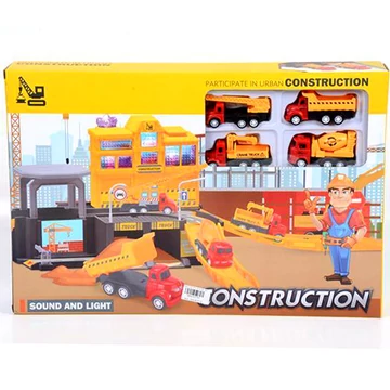 Ipartelep fénnyel és hanggal, 4db kisautóval