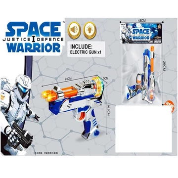Space Warrior: Elektromos játék űrpisztoly kétcsövű fénnyel és hanggal 24cm