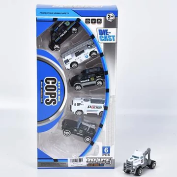 Truck Team: Rendőrségi 6db-os kisautó szett 1/64-es