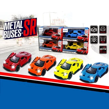 Fém hátrahúzós luxus sportautó fénnyel és hanggal 1/43