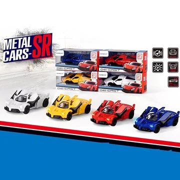 Fém hátrahúzós luxus sportkocsi fénnyel és hanggal 1/43