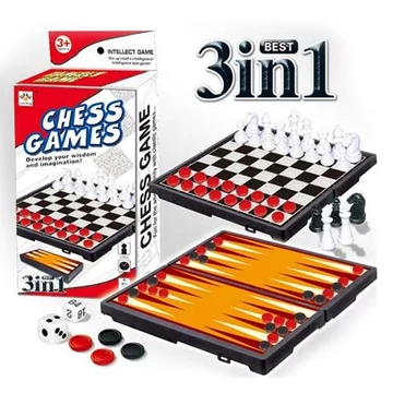 Sakk játék szett 3az1-ben