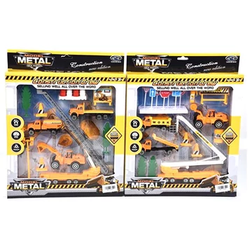 Építőipari játékszett kétféle változatban járművekkel