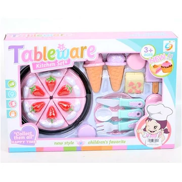 Süteményes szett tortával és kiegészítőkkel