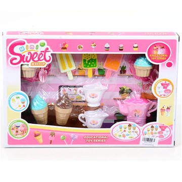 Édesség játékszett fagyival és teáskészlettel