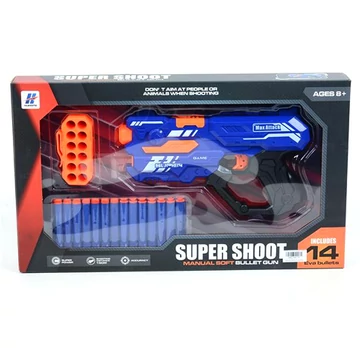 Szivacslövő játék fegyver töltényekkel és tölténytartóval