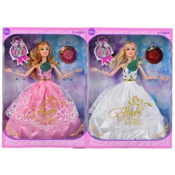 Happy Girl divatbaba estélyiruhában kalappal kétféle változatban 29cm