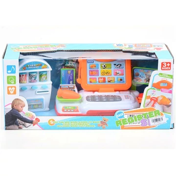 Fiús pénztárgép italautomatával, fénnyel és hanggal